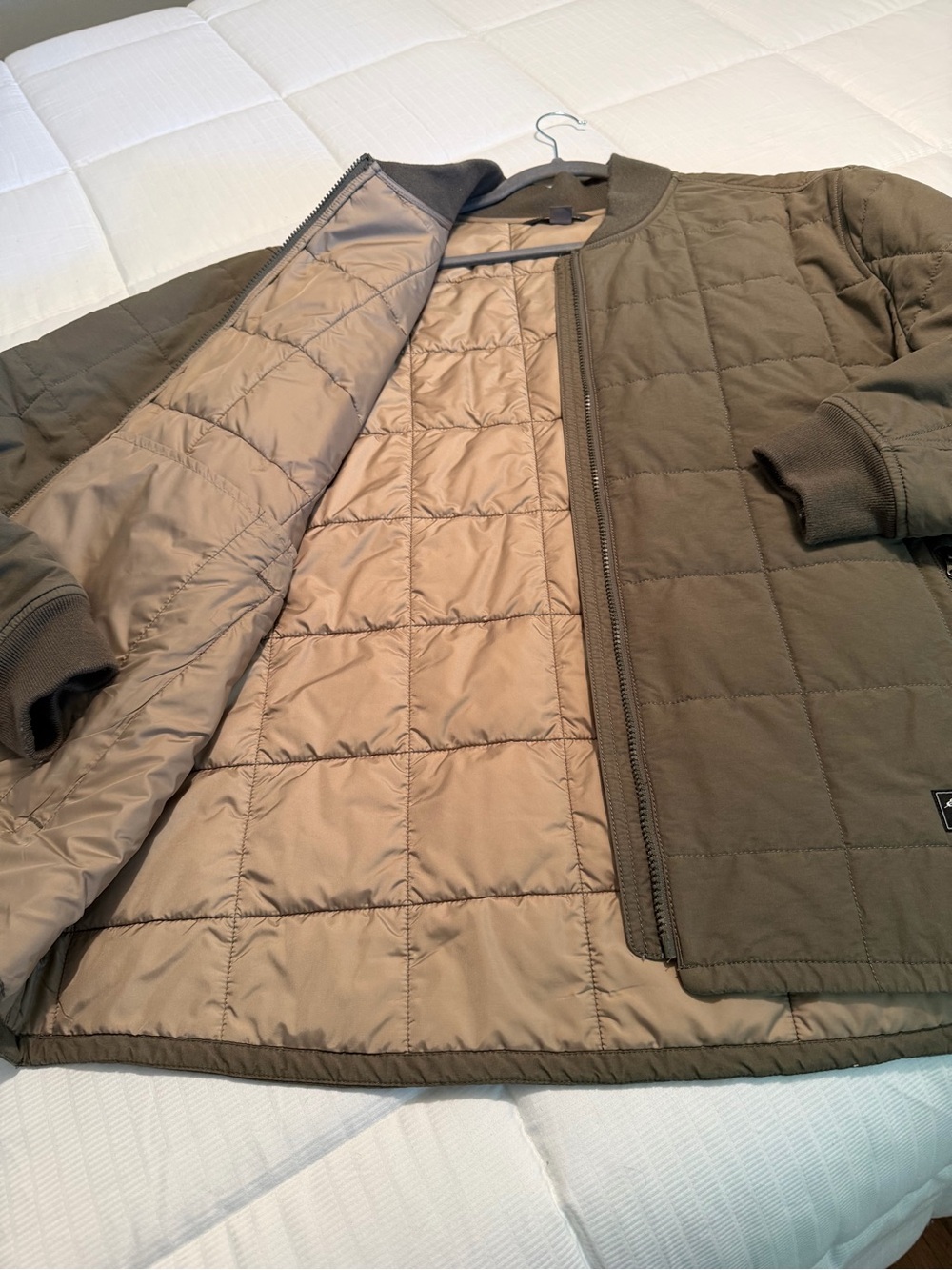 Eddie Bauer Quilted Bomber Shacket Jacket in Olive - XXL